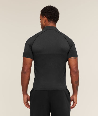 Gymshark Vital Polo - Black/Silhouette Grey