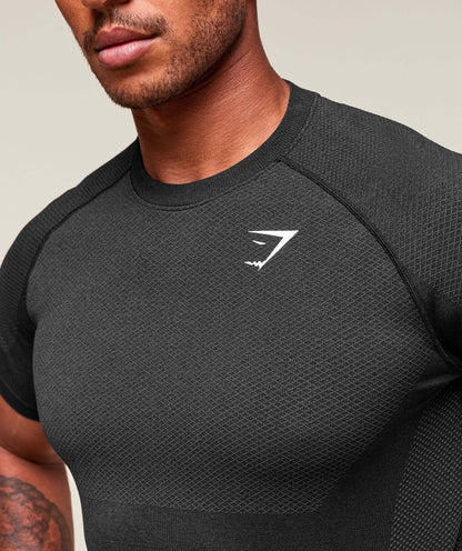 Gymshark Vital Seamless T-Shirt - Black/Silhouette Grey