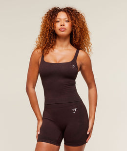 Gymshark Vital Tank With Shelf - Rich Maroon/Marl