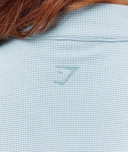 Gymshark Waffle Midi Zip Up Jacket - Smoke Blue