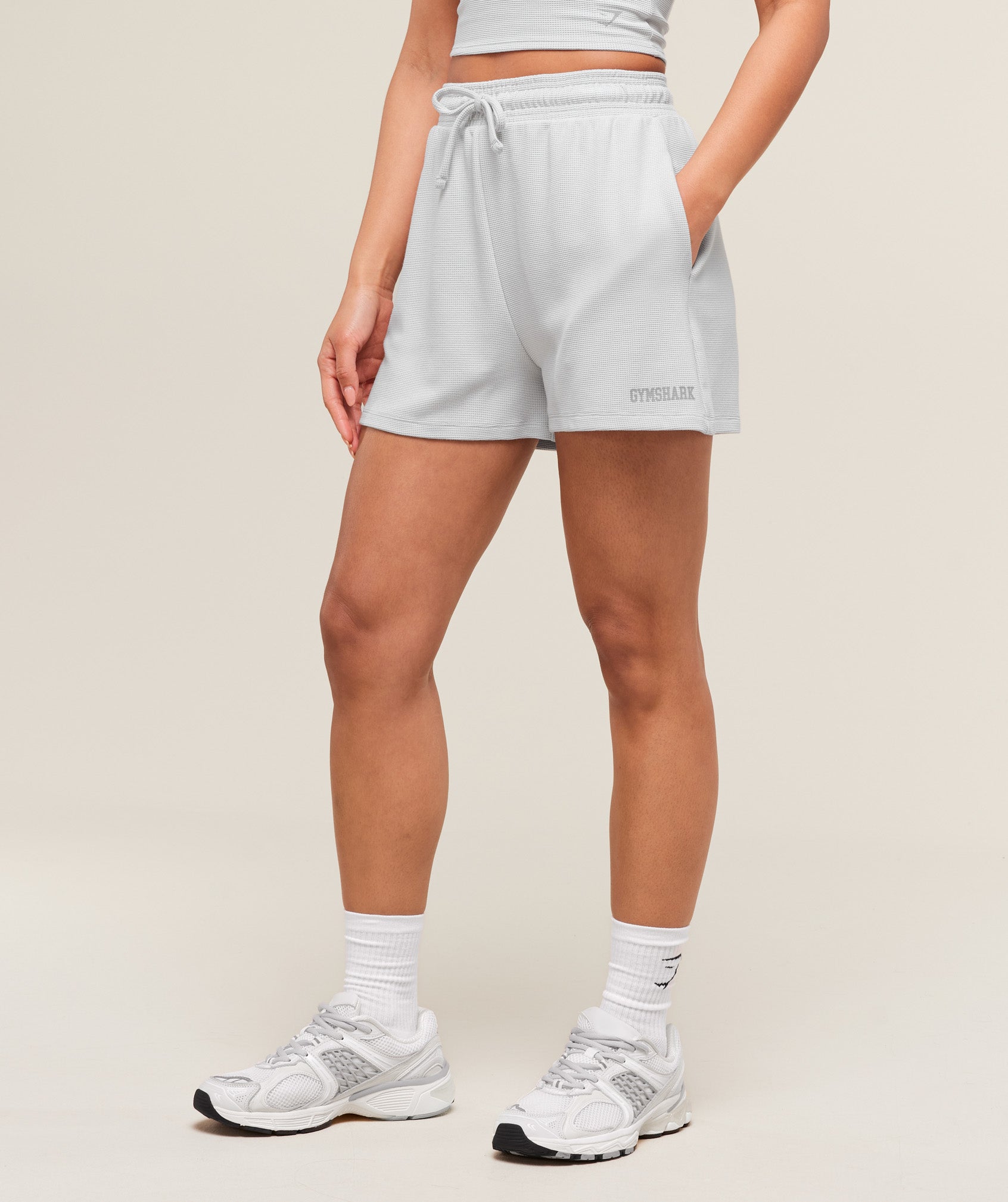 Gymshark Waffle Shorts - Light Grey