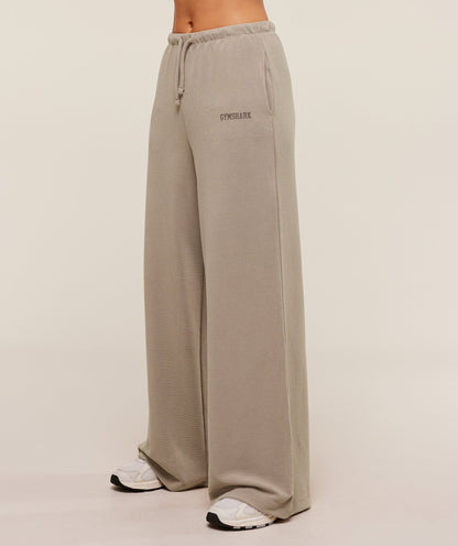 Gymshark Waffle Wide Leg Pants - Lifestyle Brown