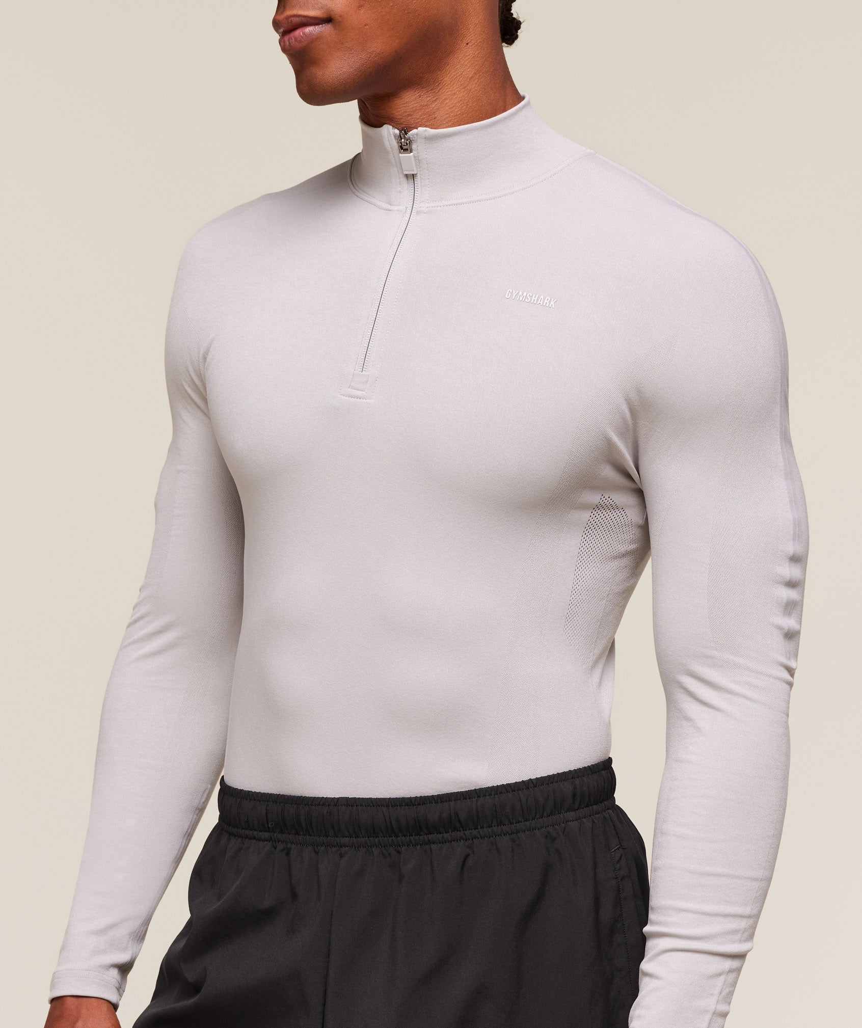 Gymshark everywear Warp Knit 1/4 Zip - Tame Grey