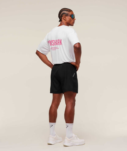 Gymshark Conditioning Club Oversized T-Shirt - White/Energy Pink