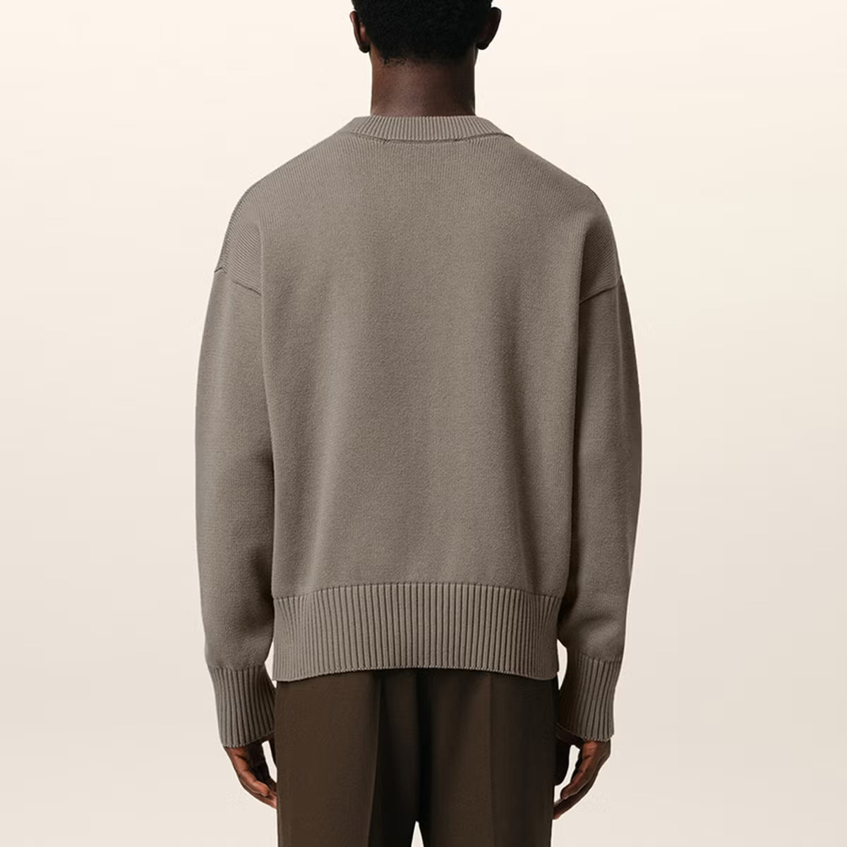AMI Logo Cotton-Blend Knit Jumper