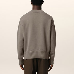 AMI Logo Cotton-Blend Knit Jumper