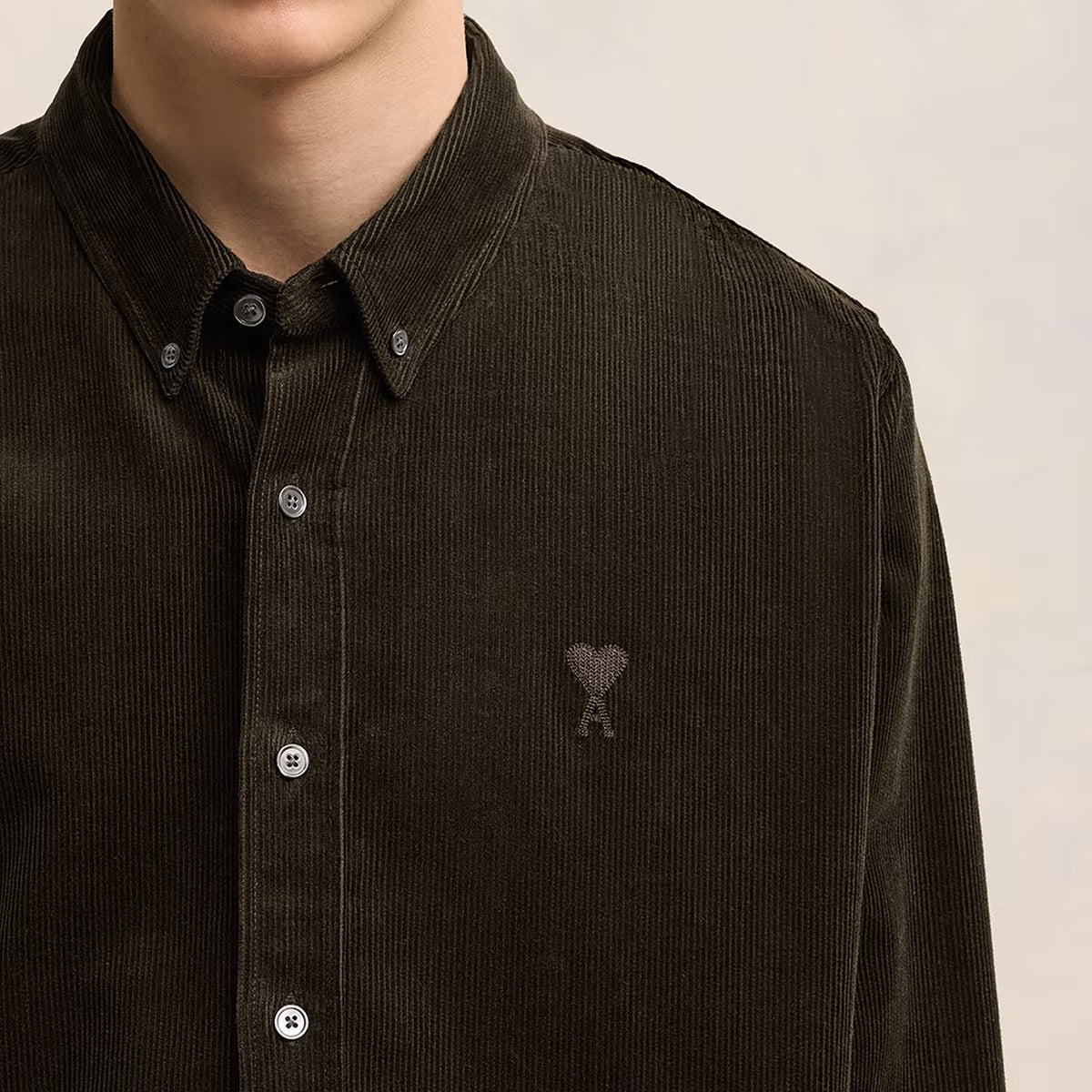 AMI Cotton-Corduroy Classic Fit Shirt