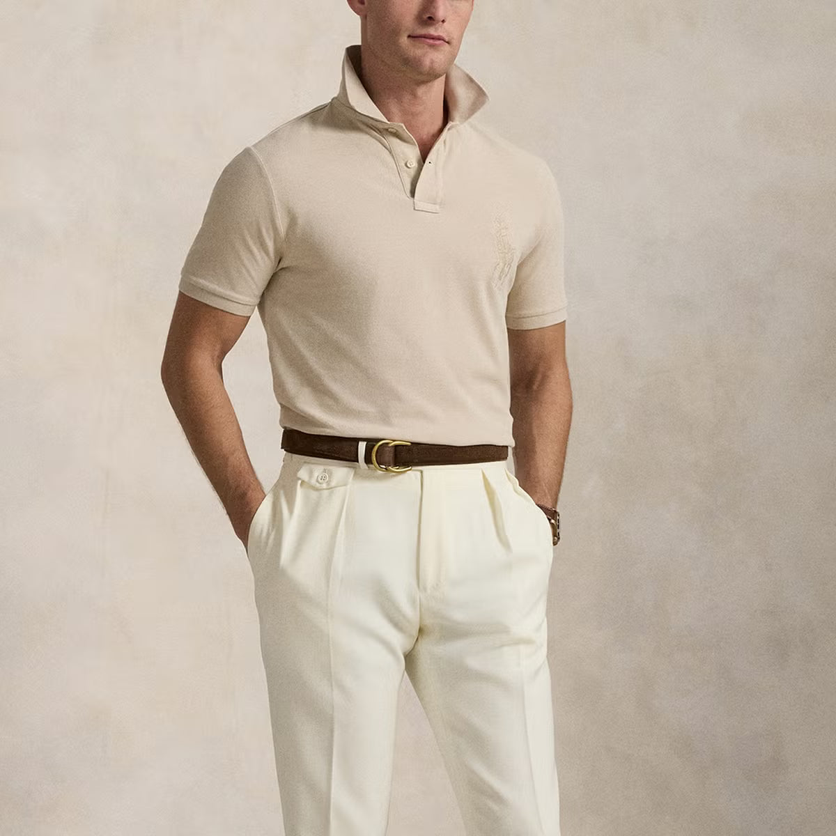 Polo Ralph Lauren Custom Slim Fit Tonal PP Cotton Mesh Polo Shirt