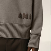 AMI Logo Cotton-Blend Knit Jumper