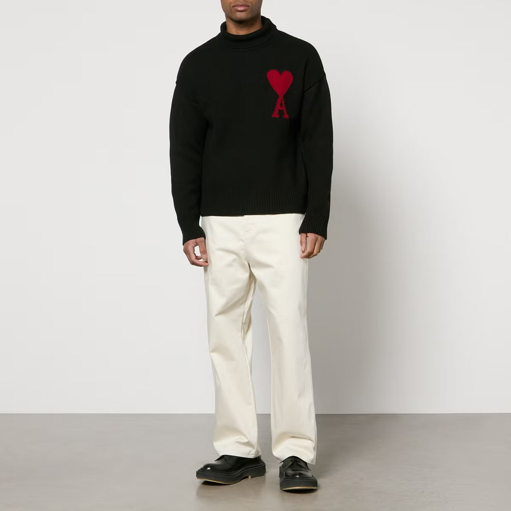 AMI De Coeur Roll Neck Wool Jumper