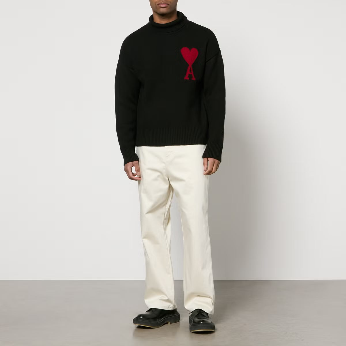 AMI De Coeur Roll Neck Wool Jumper