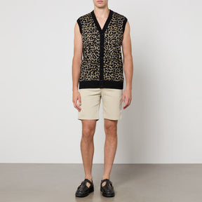 Fred Perry Leopard Cotton-Blend Jacquard Vest