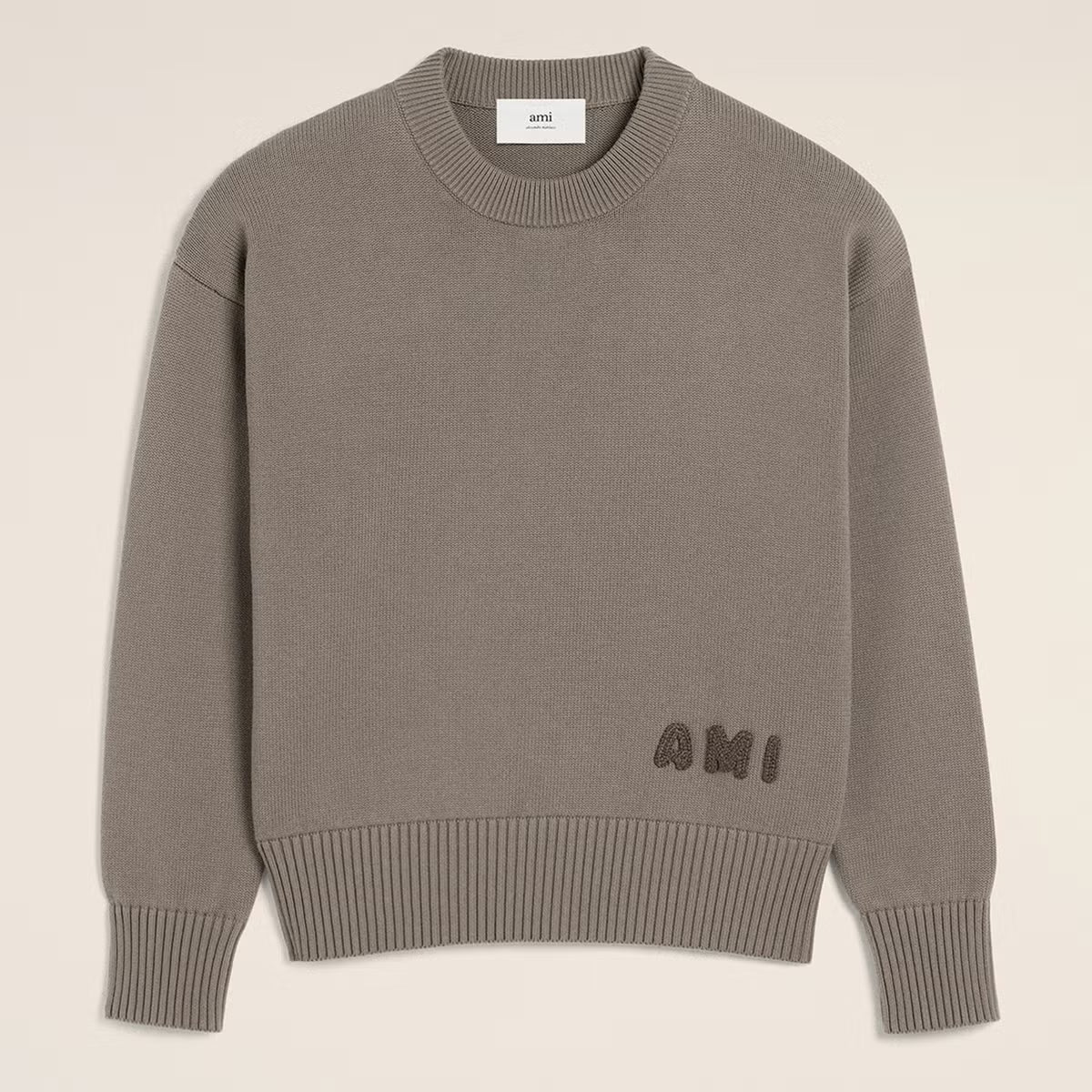 AMI Logo Cotton-Blend Knit Jumper