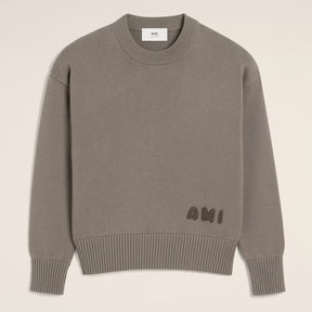 AMI Logo Cotton-Blend Knit Jumper
