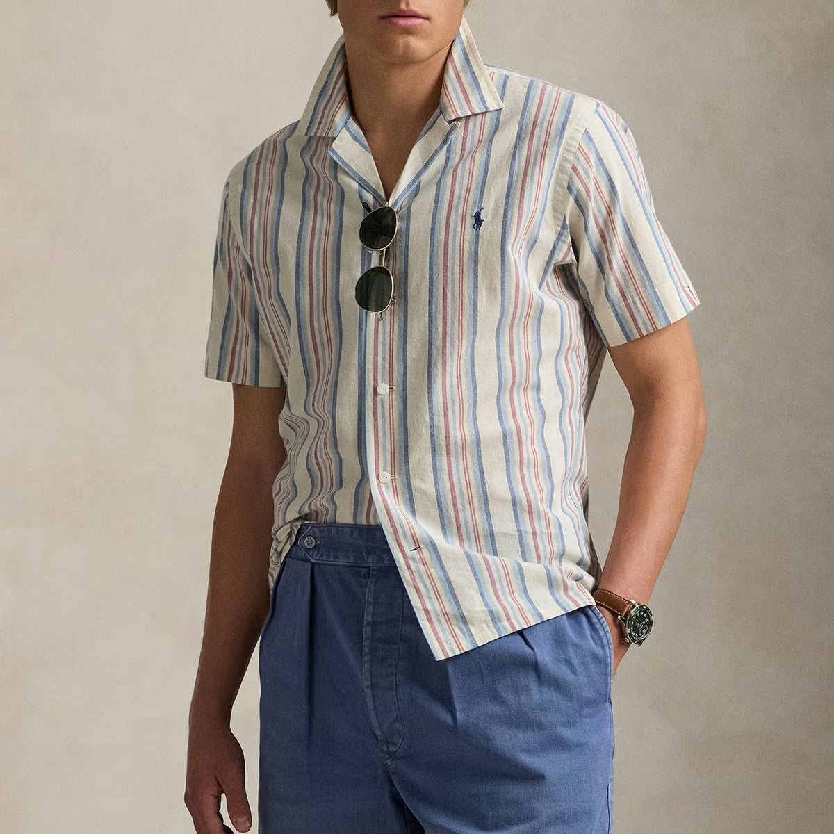 Polo Ralph Lauren Cotton-Chambray Stripe Shirt