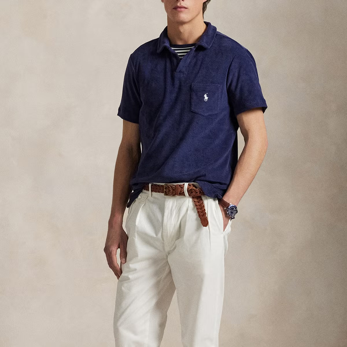 Polo Ralph Lauren Johnny Collar Cotton Terry Polo Shirt