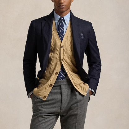 Polo Ralph Lauren Cable-Knit Cotton V-Neck Cardigan