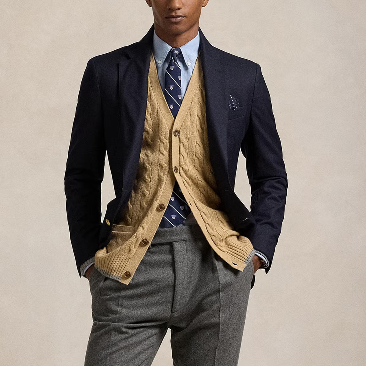 Polo Ralph Lauren Cable-Knit Cotton V-Neck Cardigan