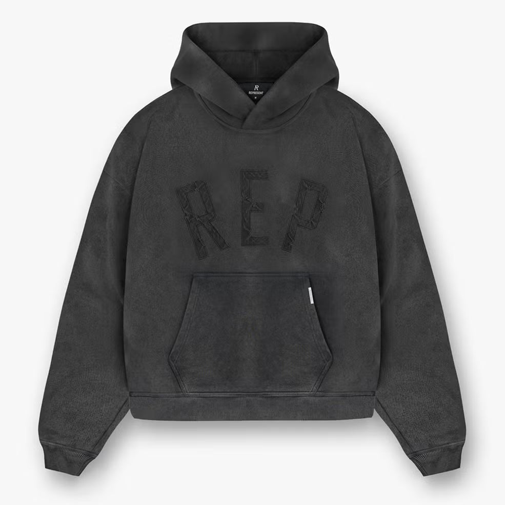 REPRESENT Rep Appliqué Cotton-Jersey Hoodie