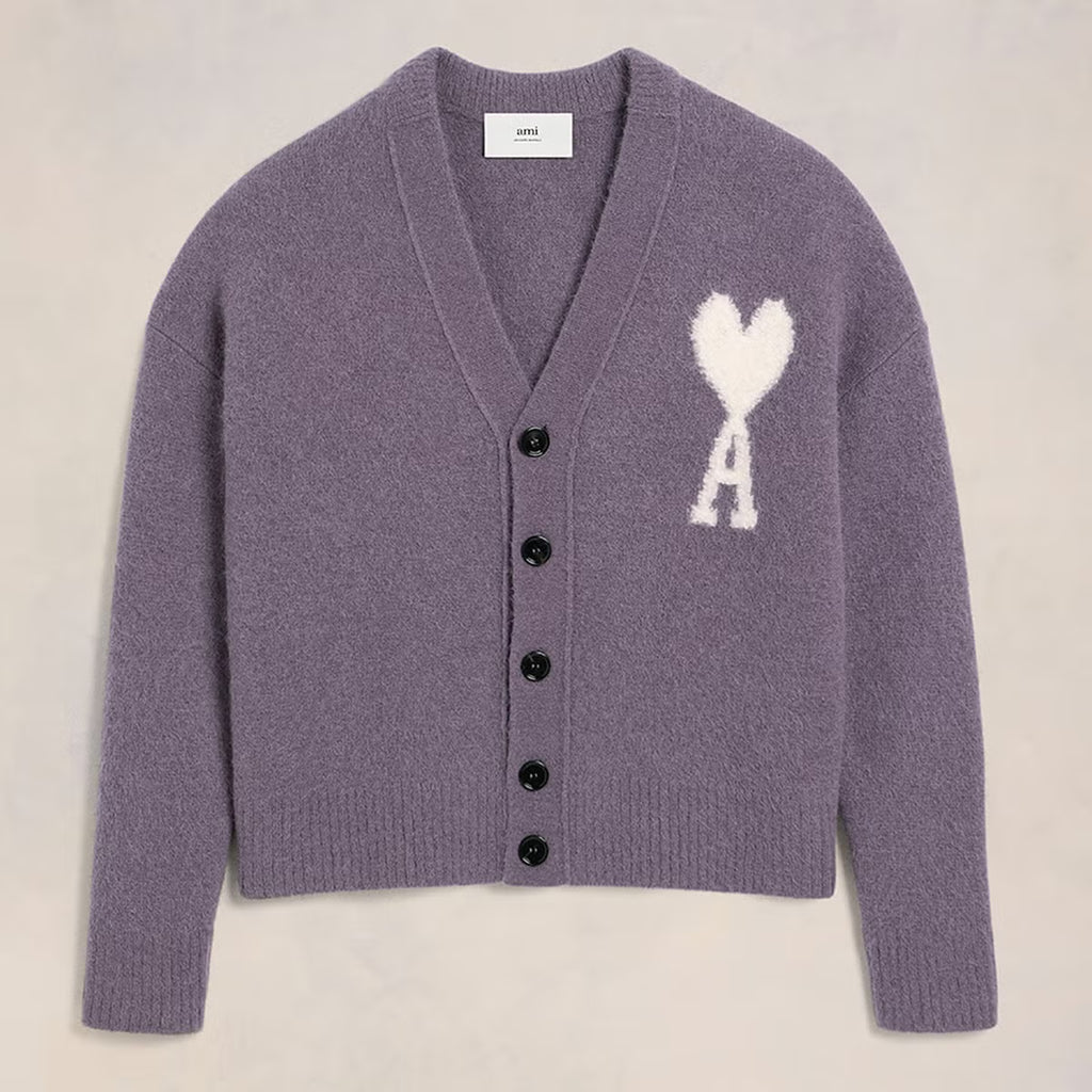 AMI Off White De Coeur Alpaca-Blend Cardigan