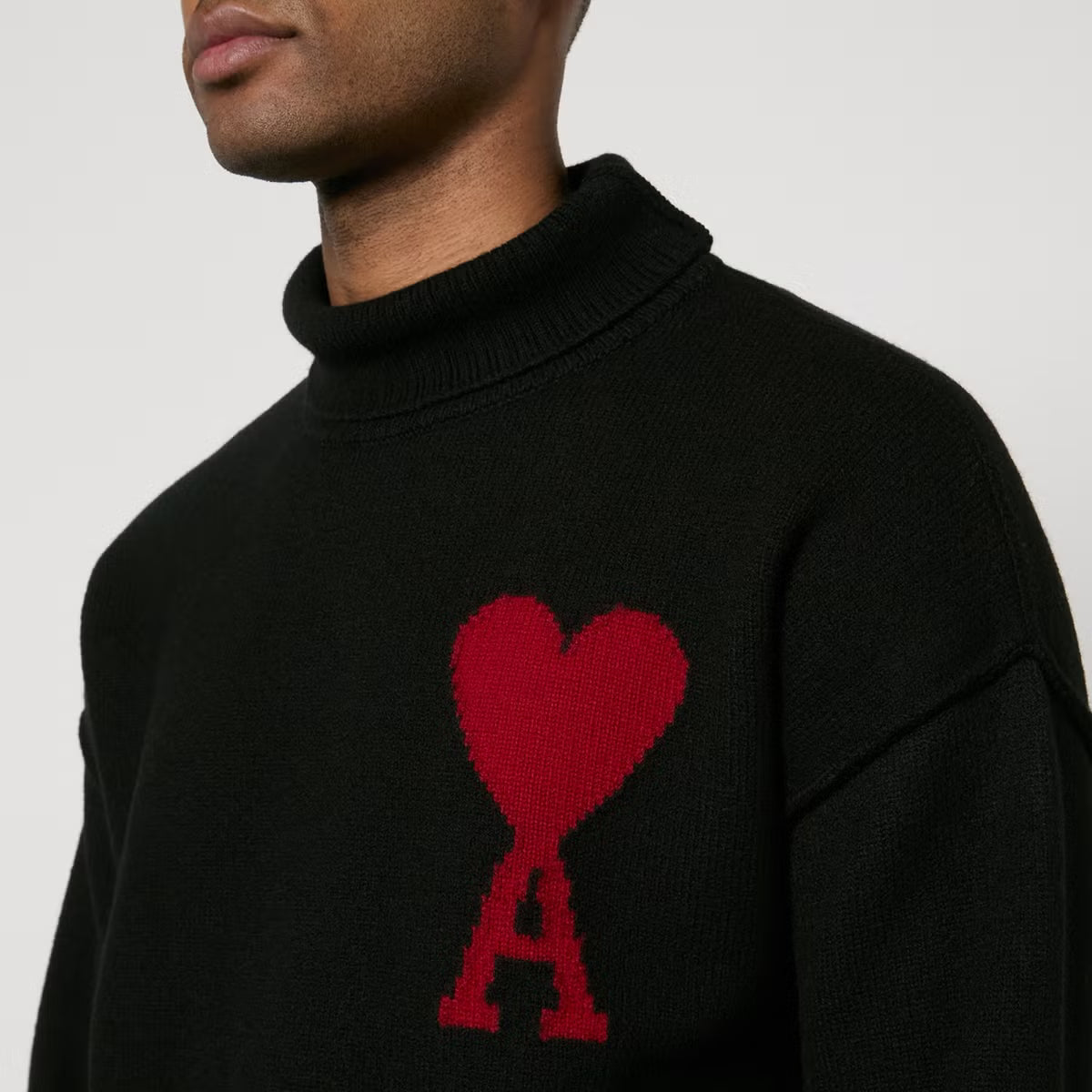 AMI De Coeur Roll Neck Wool Jumper