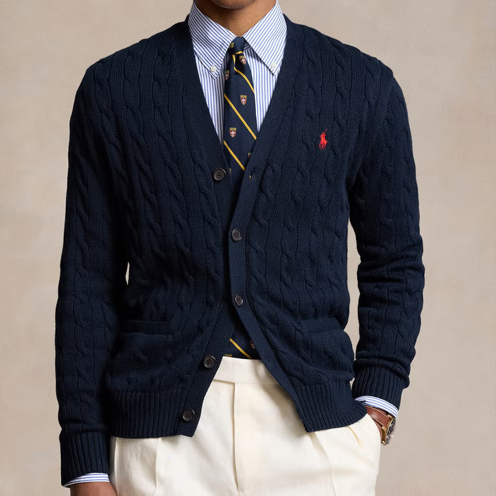 Polo Ralph Lauren Roving Cable-Knit Cotton Cardigan