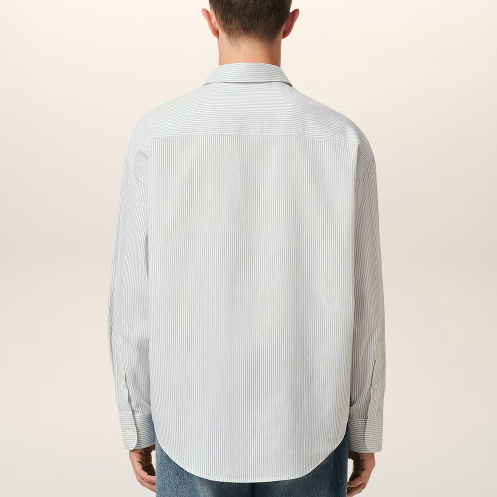 AMI Boxy-Fit Pinstriped Cotton-Poplin Shirt
