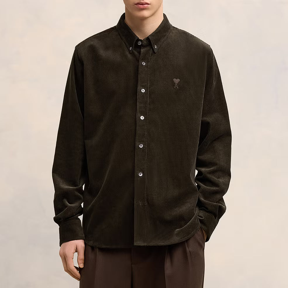 AMI Cotton-Corduroy Classic Fit Shirt