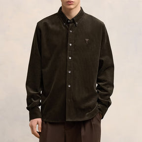 AMI Cotton-Corduroy Classic Fit Shirt