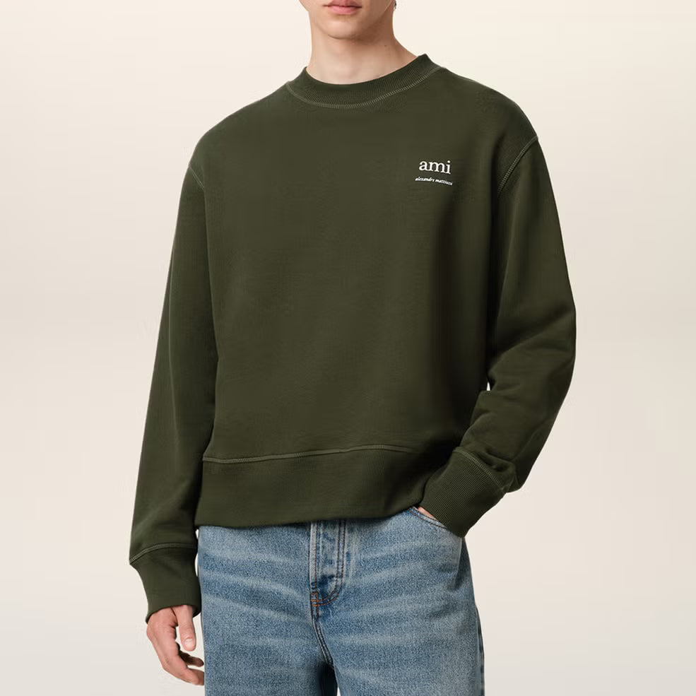 AMI Logo Cotton-Jersey Sweatshirt