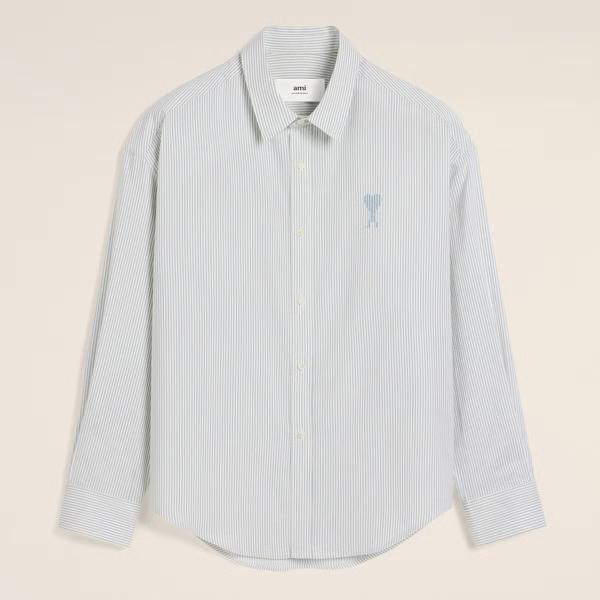 AMI Boxy-Fit Pinstriped Cotton-Poplin Shirt
