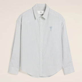 AMI Boxy-Fit Pinstriped Cotton-Poplin Shirt
