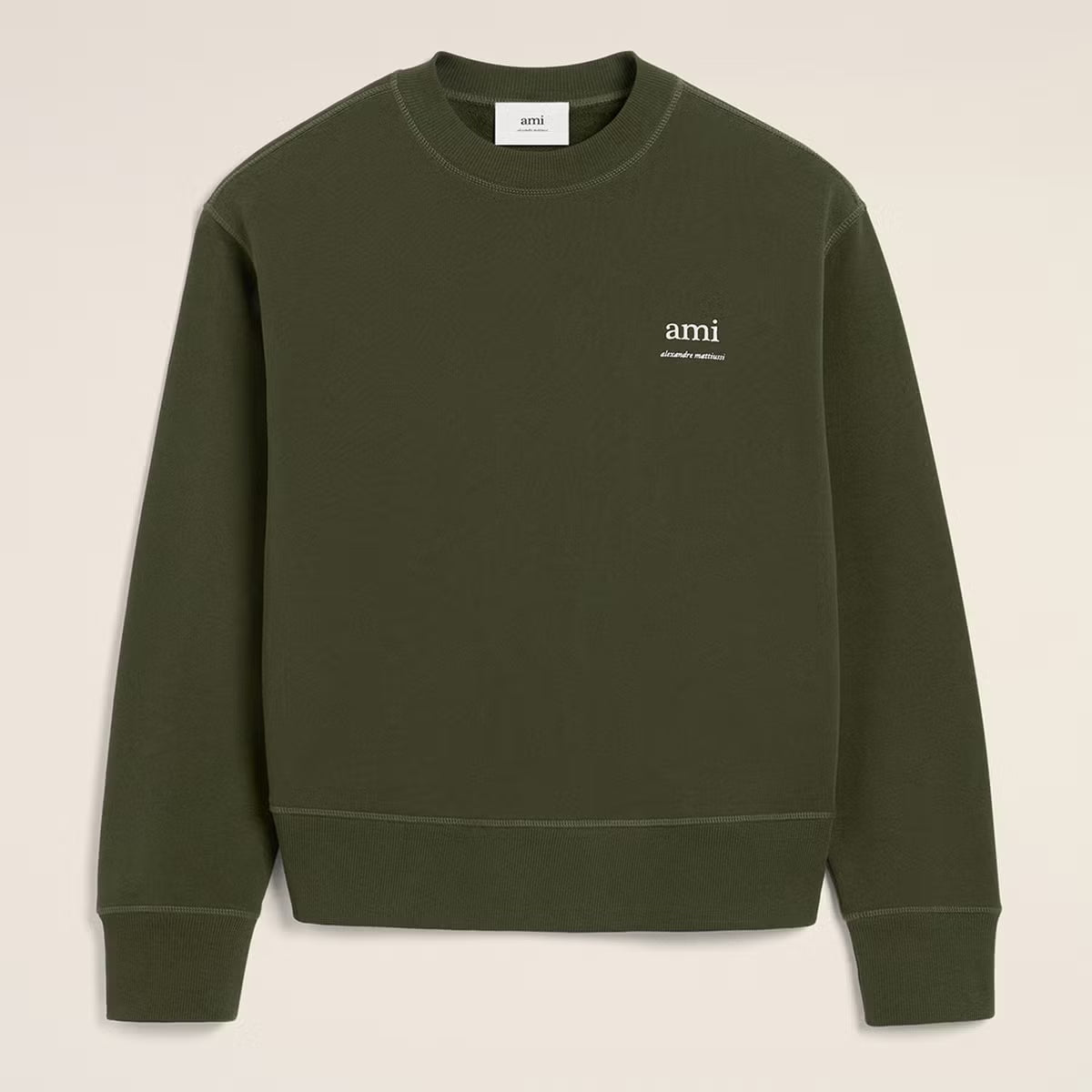 AMI Logo Cotton-Jersey Sweatshirt