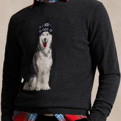 Polo Ralph Lauren Holiday Dog Cashmere Knit Jumper