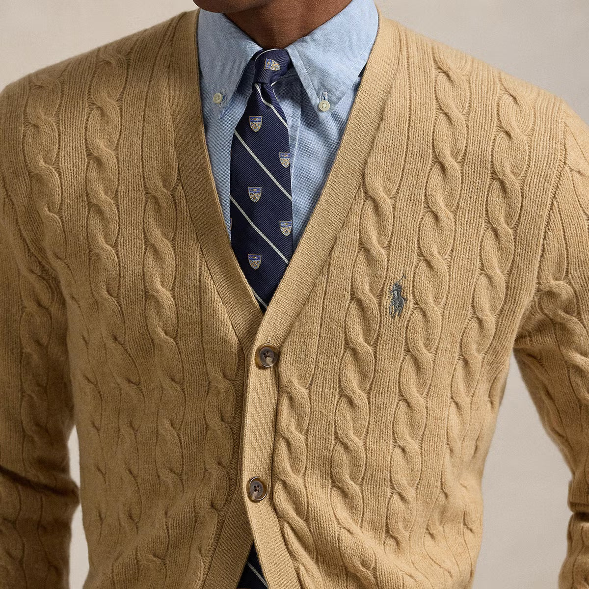 Polo Ralph Lauren Cable-Knit Cotton V-Neck Cardigan