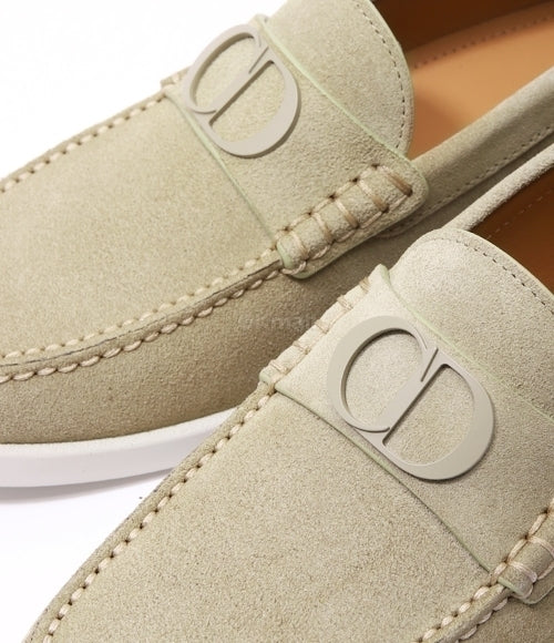 Dior Suede CD Signature Loafers – Beige