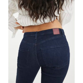Indigo High Rise Split Hem Flared Jeans