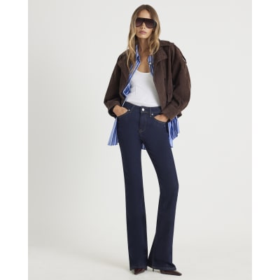 Indigo Mid Rise Bootcut Jeans