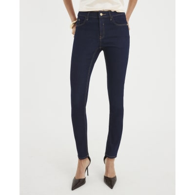 Indigo Mid Rise Skinny Jeans