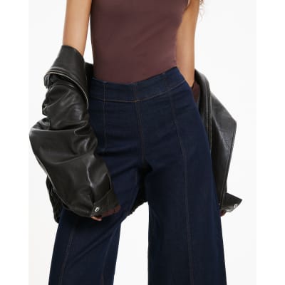 Indigo Pull-On Sculpt Palazzo Jeans