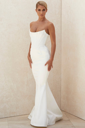 Ines ivory strapless corset bridal gown - limited edition