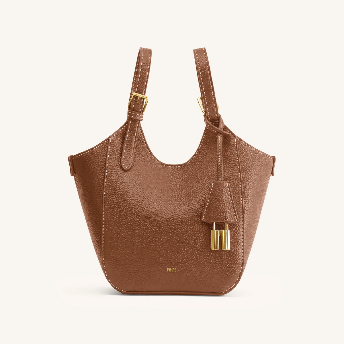 Ines Padlock Tote Bag - Chocolate Brown