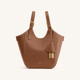 Ines Padlock Tote Bag - Chocolate Brown