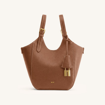 Ines Padlock Tote Bag - Chocolate Brown