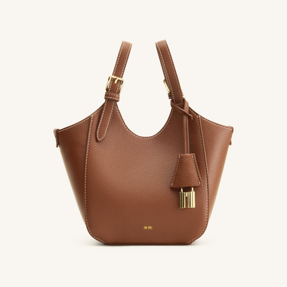 Ines Padlock Tote Bag - Chocolate Brown
