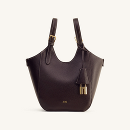Ines Padlock Tote Bag - Dark Brown
