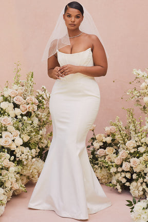 Ines ivory strapless corset bridal gown - limited edition