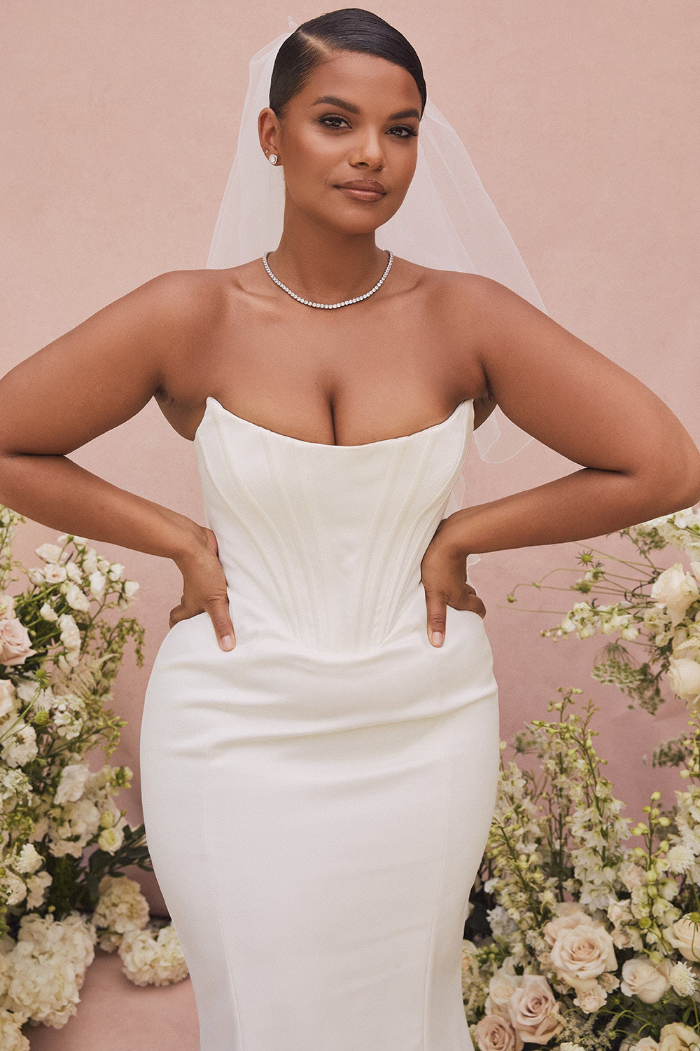 Ines ivory strapless corset bridal gown - limited edition