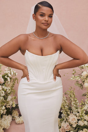 Ines ivory strapless corset bridal gown - limited edition