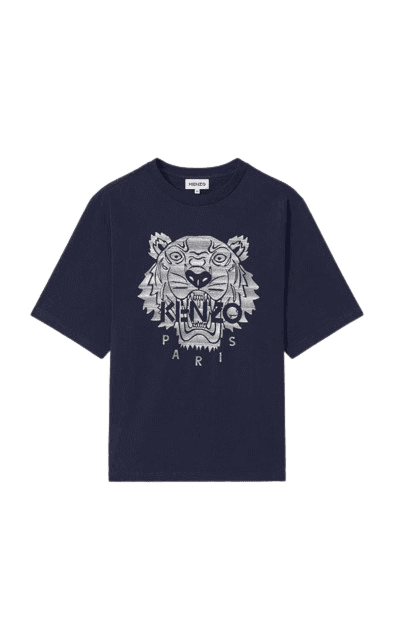 Kenzo Kenzo Silver Embroidery Tiger Tee - Size: S T-Shirts | Shop From The Mirage